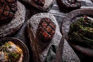 steak on stone
